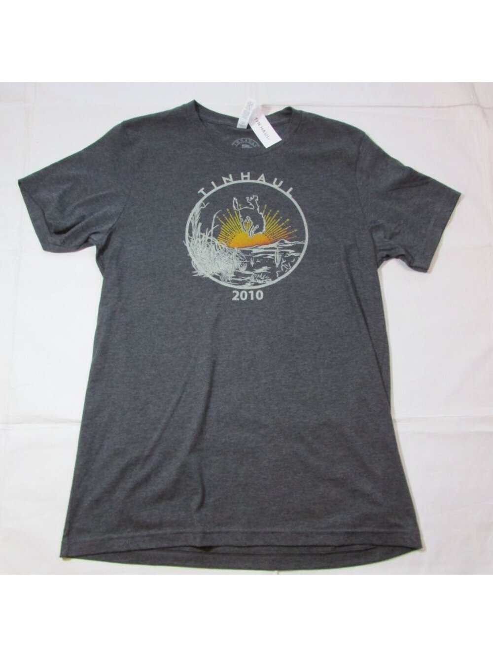 Tin Haul Men's Short Sleeve Bucking Bronc Sunset Graphic T-Shirt Black